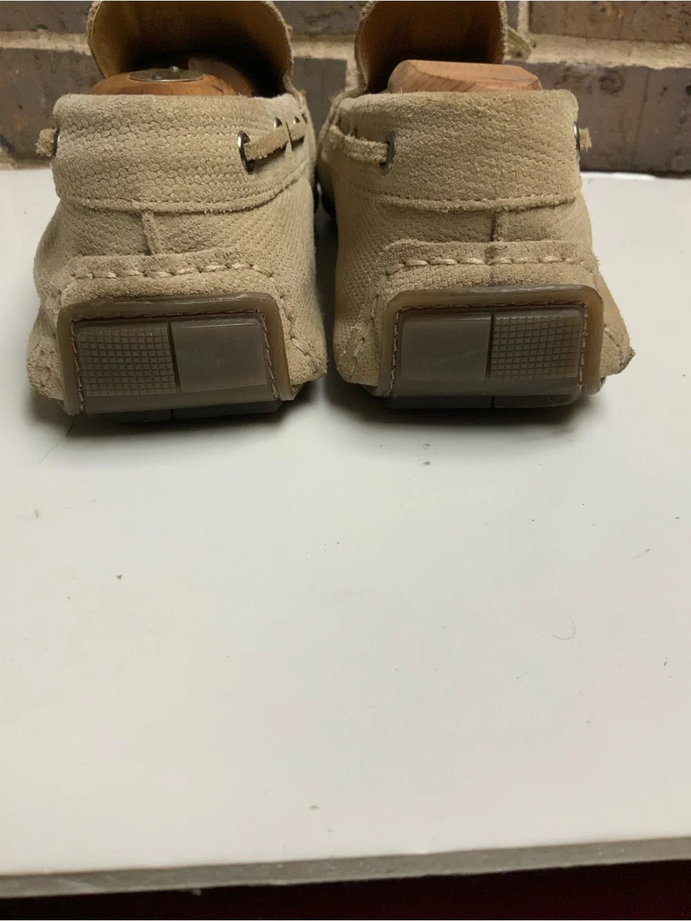 Zara Beige Suede Moccasin Loafer with Bow